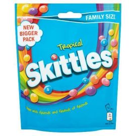 Жевательное драже со вкусом тропических фруктов Skittles Tropical pouch 136 гр