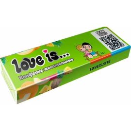 Жевательные конфеты со вкусом дыня-ананас Love is / Лав Из 25 гр