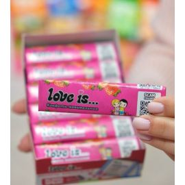 Жевательные конфеты со вкусом клубники LOVE IS  20 гр
