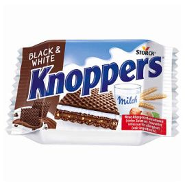 Вафельное печенье с шоколадной и молочной начинкой Storck Knoppers Black & White 25 гр