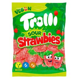 Мармелад с кислой посыпкой в виде клубники Trolli Sour Strawbies 150 гр