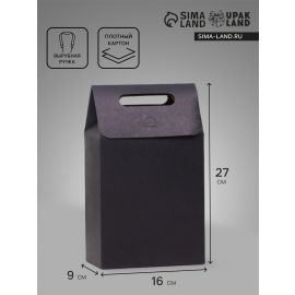 Коробка-пакет с ручкой, 27 х 16 х 9 см