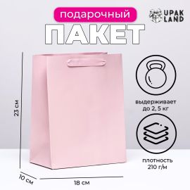 Пакет ламинированный «Розовый», MS 18×23×10 см