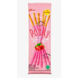 Хрустящие палочки со вкусом клубники Pocky Strawberry (Покки пакет) 11гр
