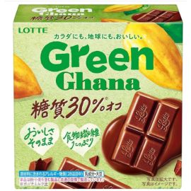 Шоколад Green Ghana 30% less sugariness, Lotte 48г